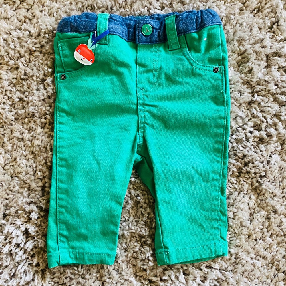 Green jeans for baby